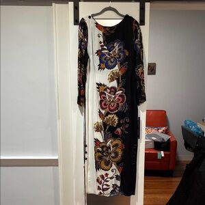 Floral Black and White Dress